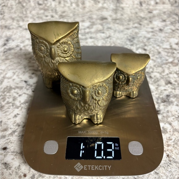 Vintage Set Of 3 Solid Brass Owls Leonard Silver Mfg Co Mid Century - Picture 7 of 7
